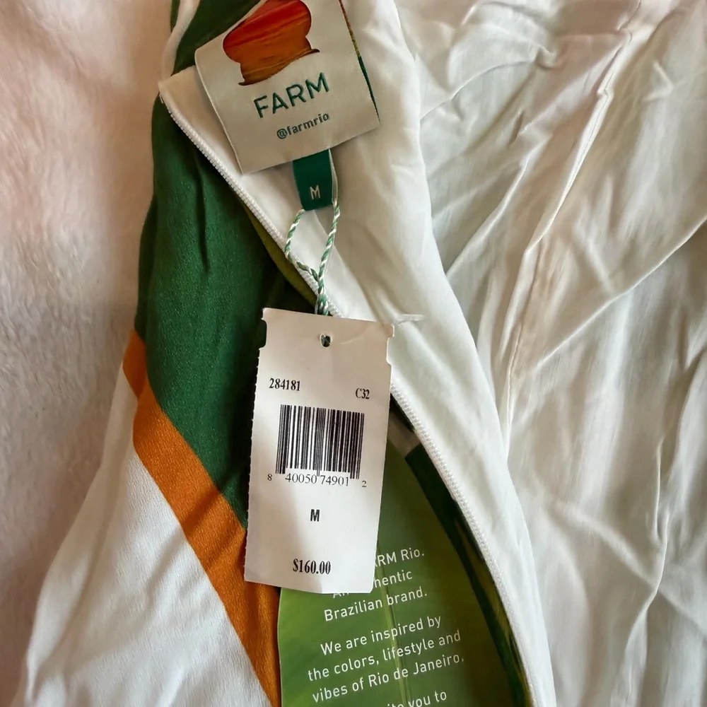 FARM Rio Green and White Leaf Print Dress - Picture 6 of 6